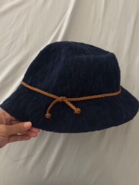 Marcus Adler Navy Braided Rope Packable Bucket Hat